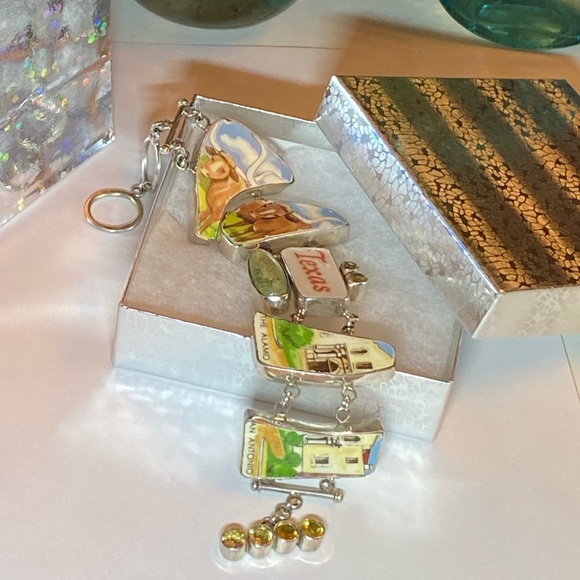 Texas Citrine Sterling Silver Toggle Bracelet - Picture 12 of 14